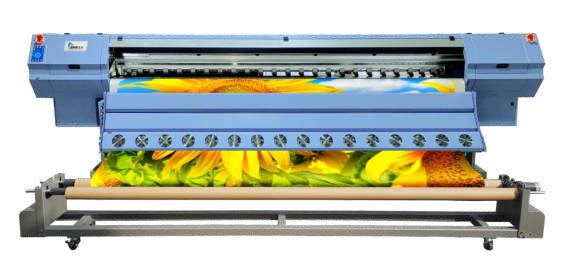 Allwin C8 3.3 meter roll to roll solvent flex printing machine with 8 Konica 512i heads Allwin C8 3.3 meter roll to roll solvent flex printing machine with 8 Konica 512i heads