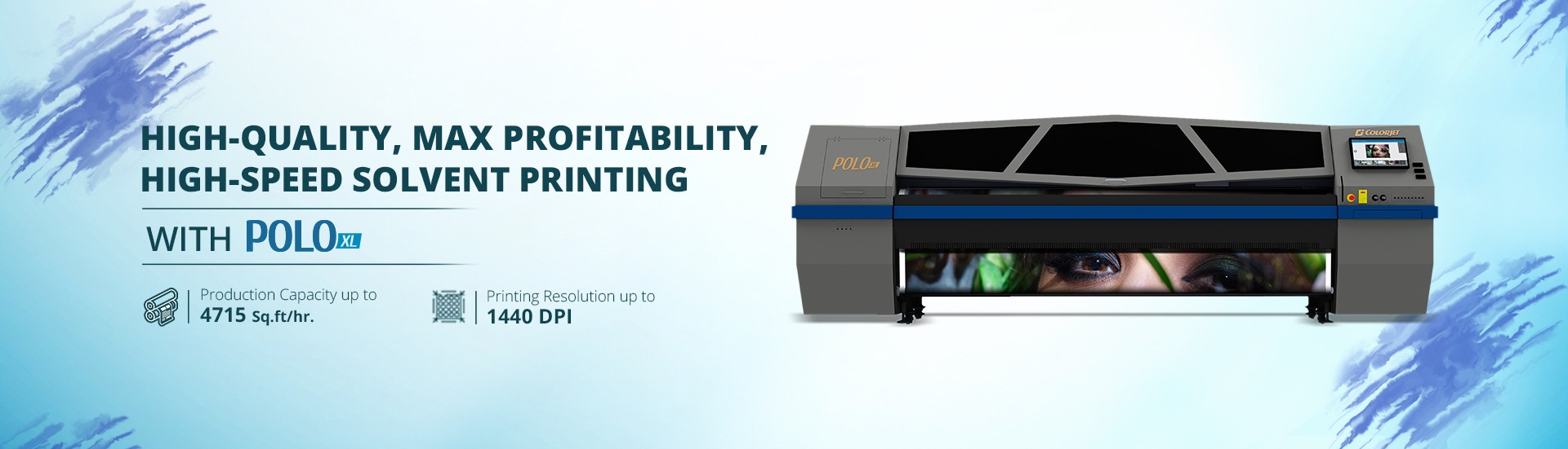 ColorJet Polo XL high speed solvent printer GB8424 ColorJet Polo XL high speed solvent printer GB8424