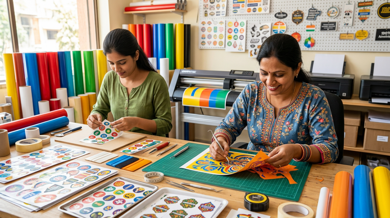 Vinyl sticker printing business India startup