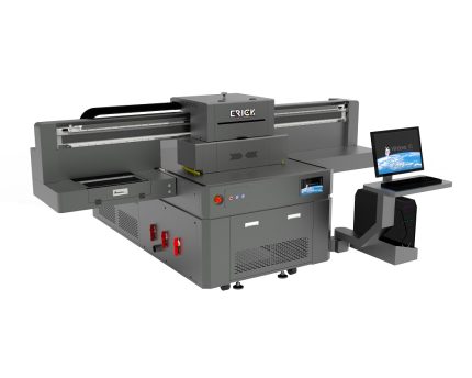 eRICK UV1216 1.2 by 1.6 meter UV flatbed printer with three Epson i3200-U1 heads