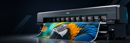 UED Quantum F3248 Solvent Printer (KM1024i/KM512i, 3.2m, up to 8 Heads) - UED wide-format printing machine