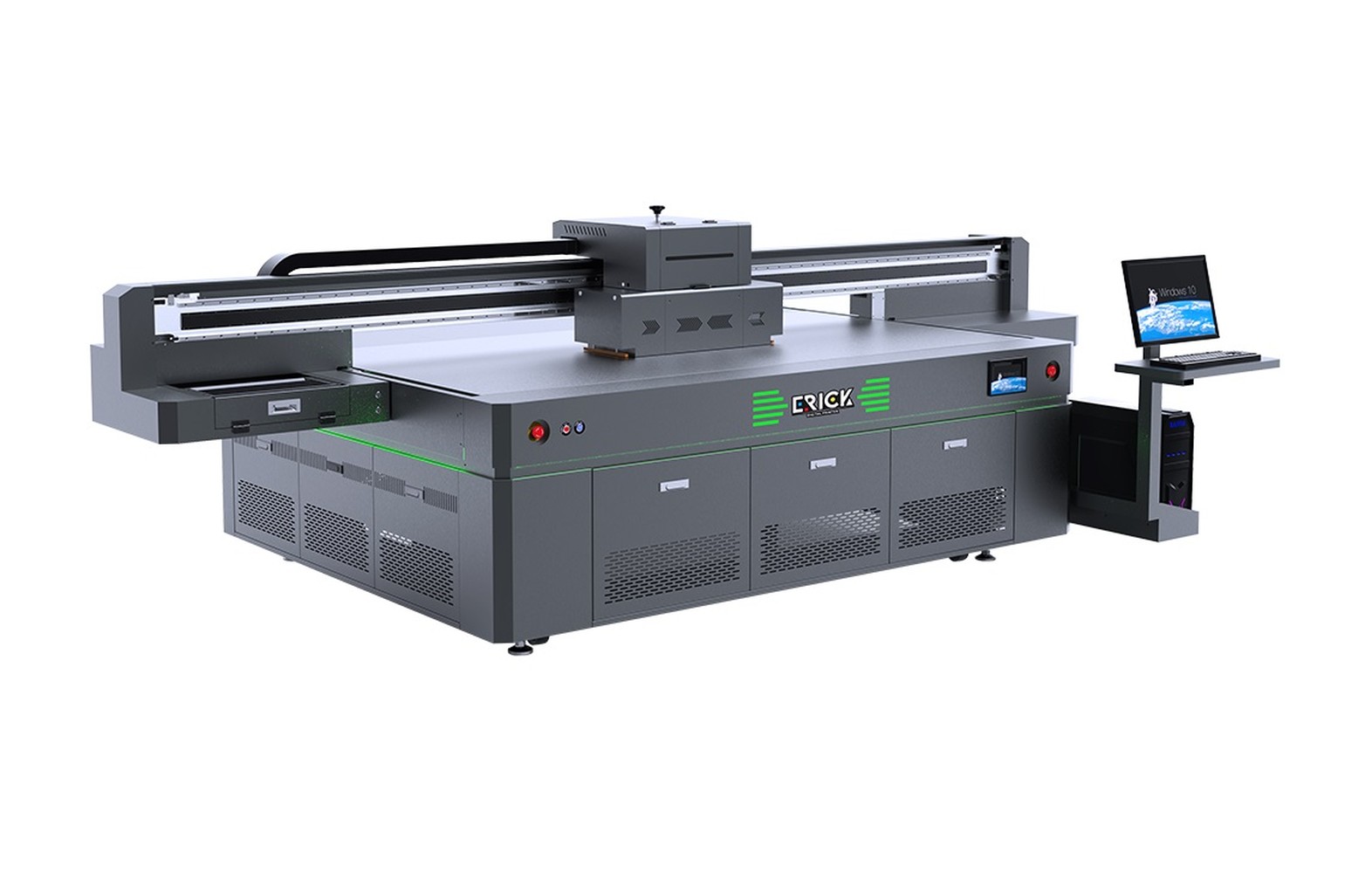 eRICK UV2513 U1 2.5 by 1.3 meter UV flatbed printer Epson i3200-U1 heads AI scanner