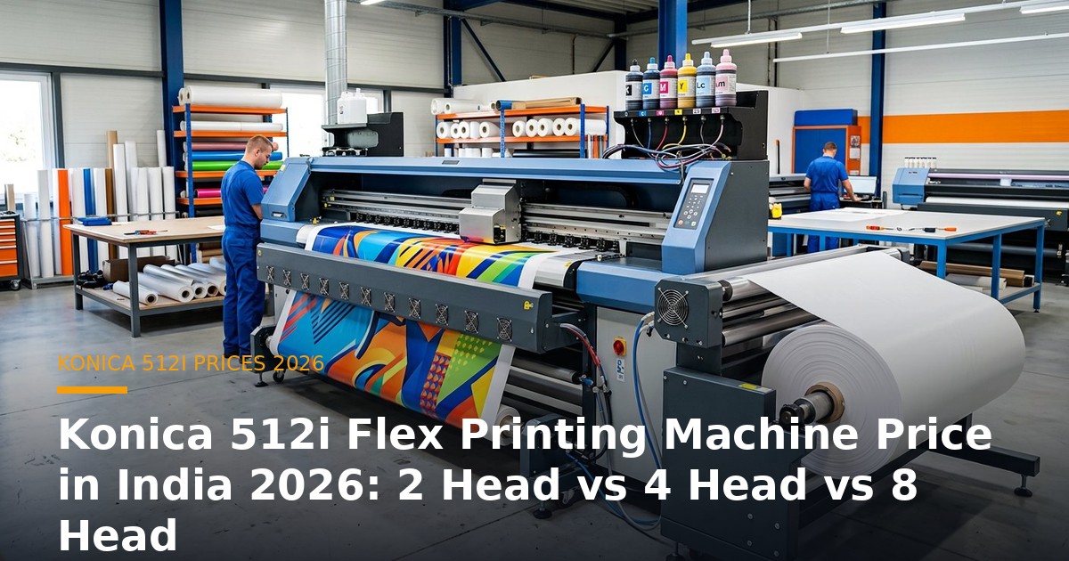 Konica 512i Flex Printing Machine Price in India 2026: 2 Head vs 4 Head vs 8 Head banner