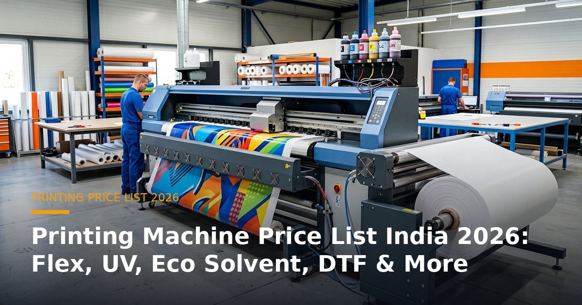 Printing Machine Price List India 2026: Flex, UV, Eco Solvent, DTF & More banner