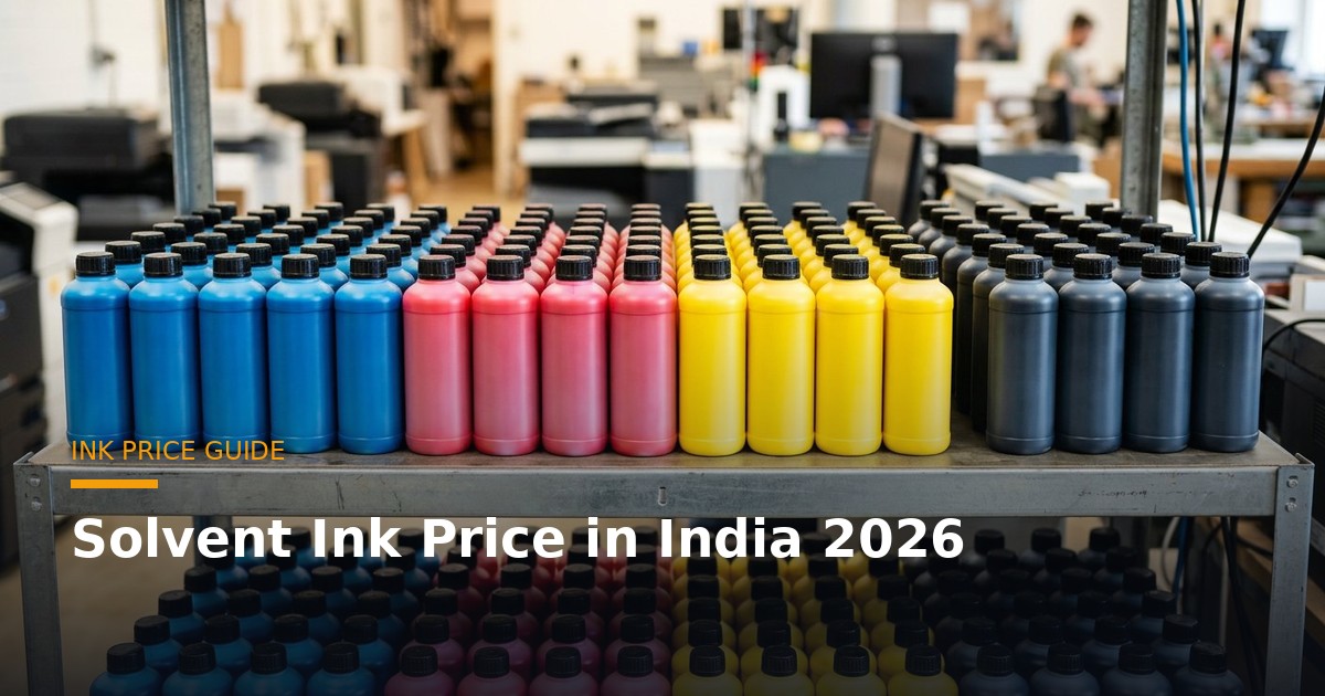 Solvent Ink Price in India 2026: Per-Litre Cost, Brands & Buy Guide