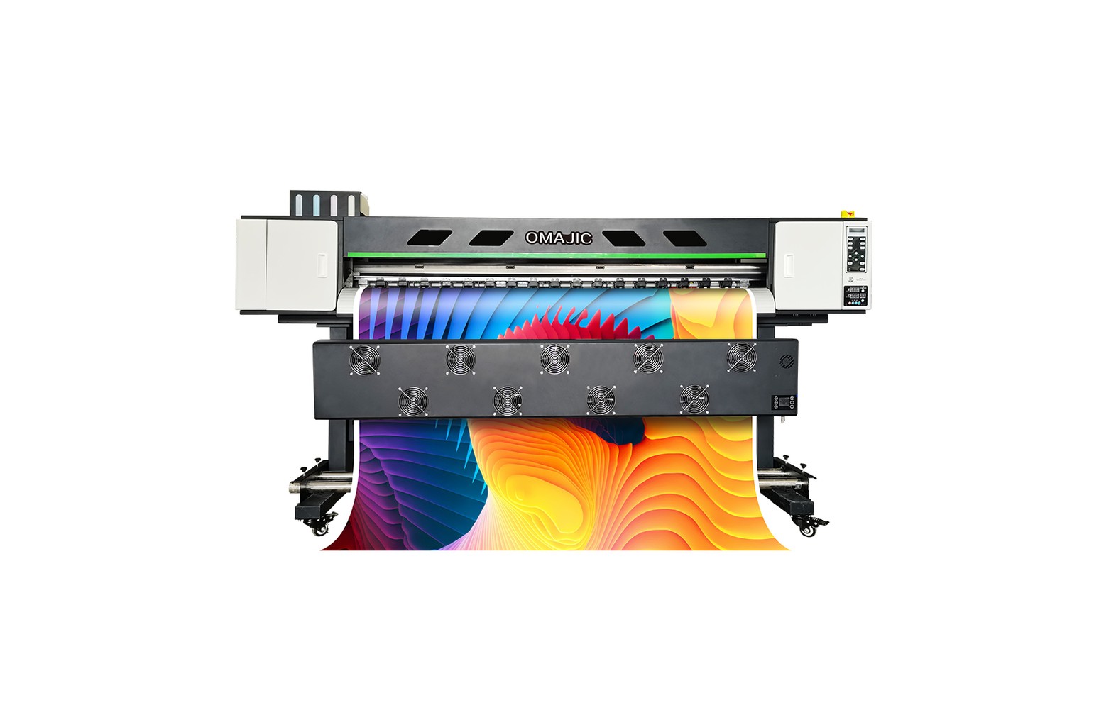 OMAJIC OM 1802E eco solvent printer with dual Epson i3200-E1 or XP600 heads, 1.8 meter OMAJIC OM 1802E eco solvent printer with dual Epson i3200-E1 or XP600 heads, 1.8 meter