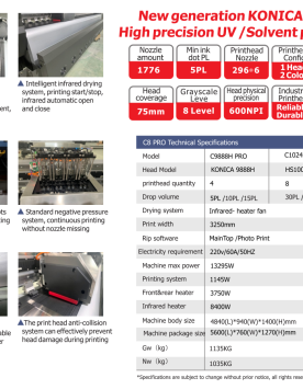 Allwin C8 PRO 1024i Solvent Printer (C1024I PRO, 8× HS1000, 3.25m) – view 1