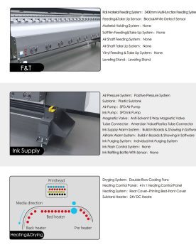 Gethray C4 flex printing machine with Konica 512i print heads, 3.2 meter solvent printer